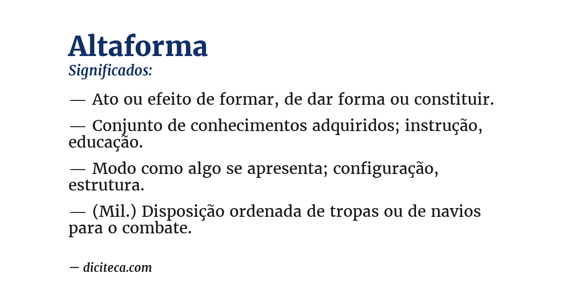 Significado de altaforma