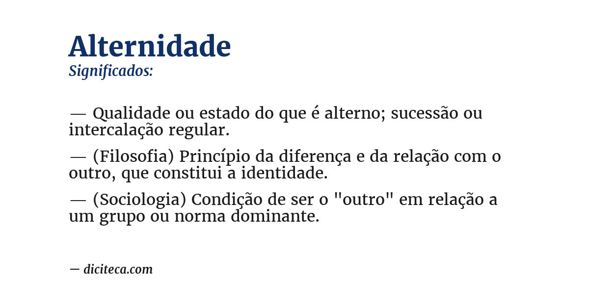 Significado de alternidade