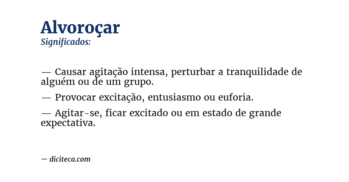 Significado de alvoroçar