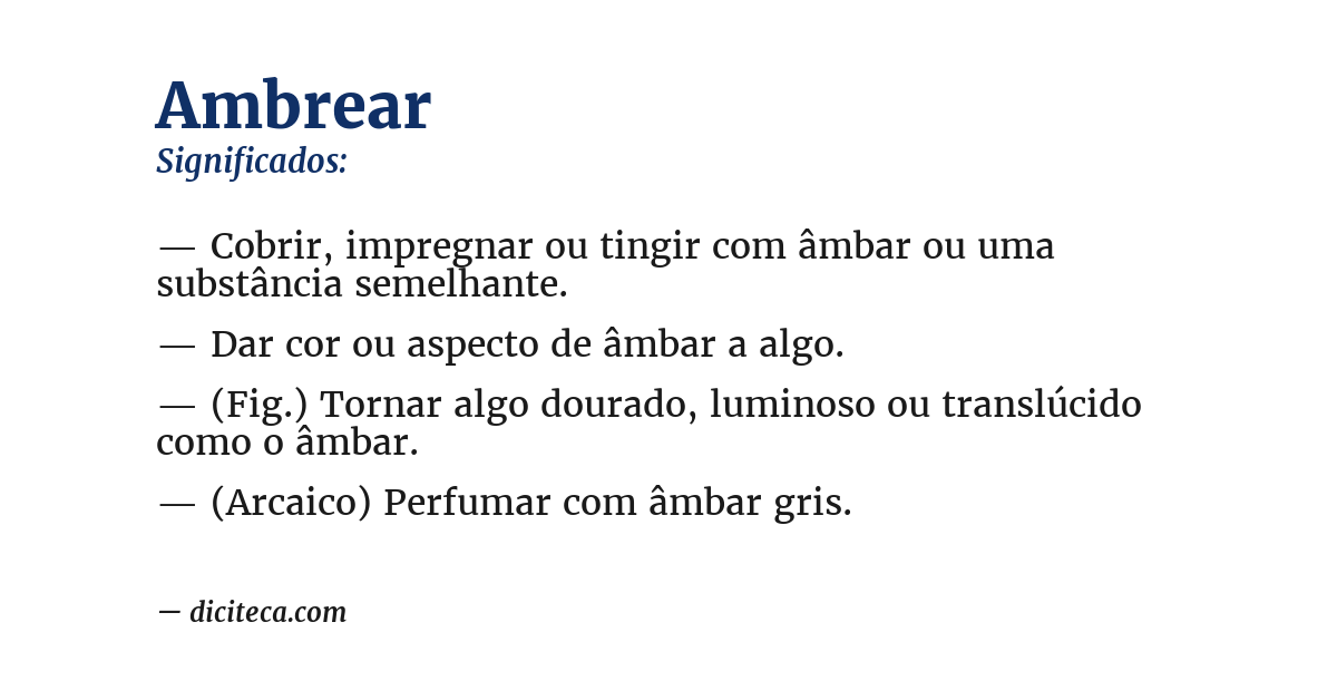 Significado de ambrear