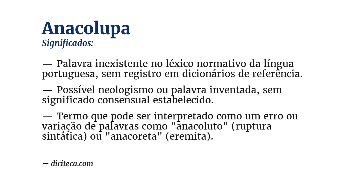 Significado de anacolupa