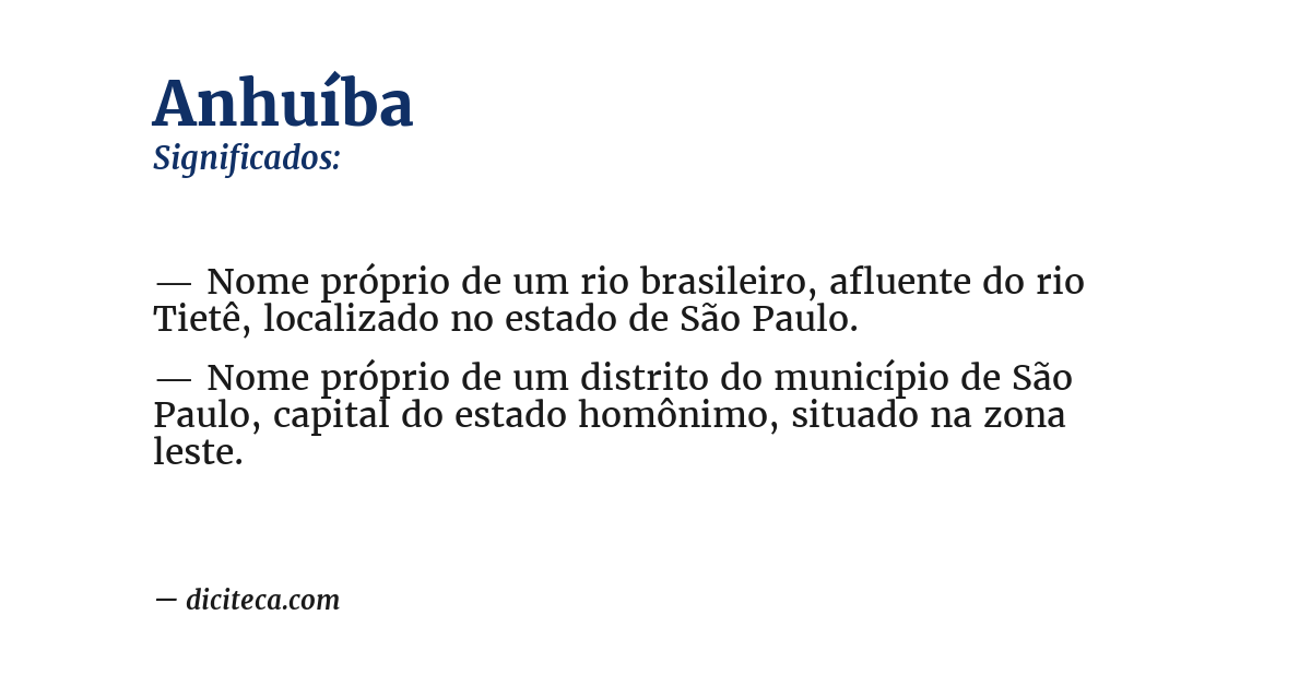 Significado de anhuíba