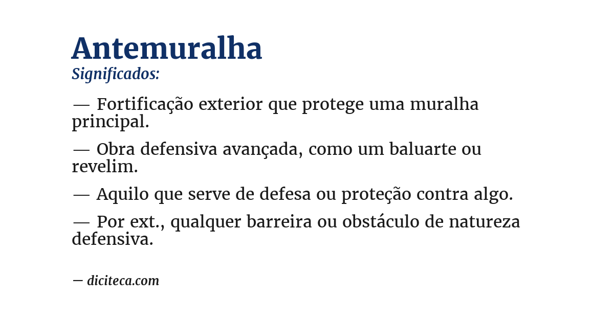 Significado de antemuralha