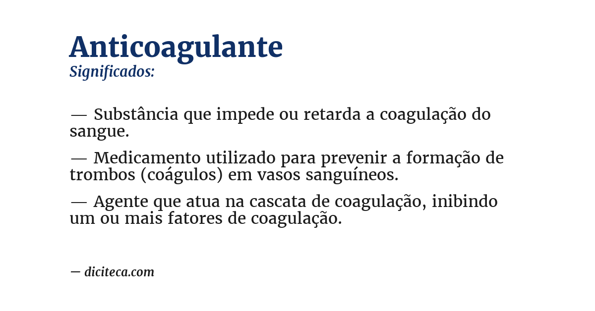 Significado de anticoagulante