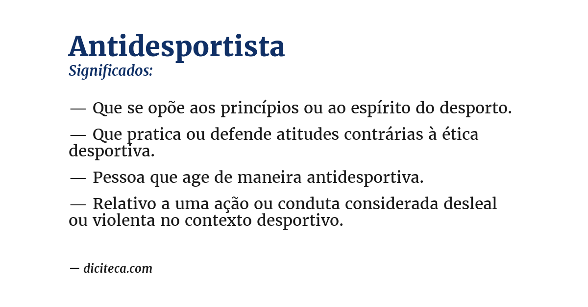 Significado de antidesportista