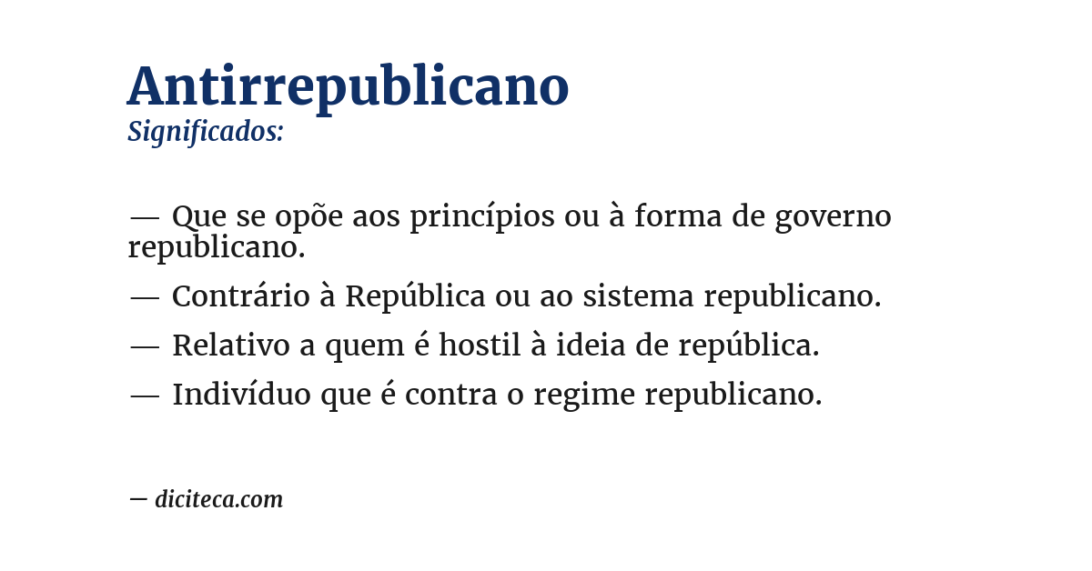 Significado de antirrepublicano