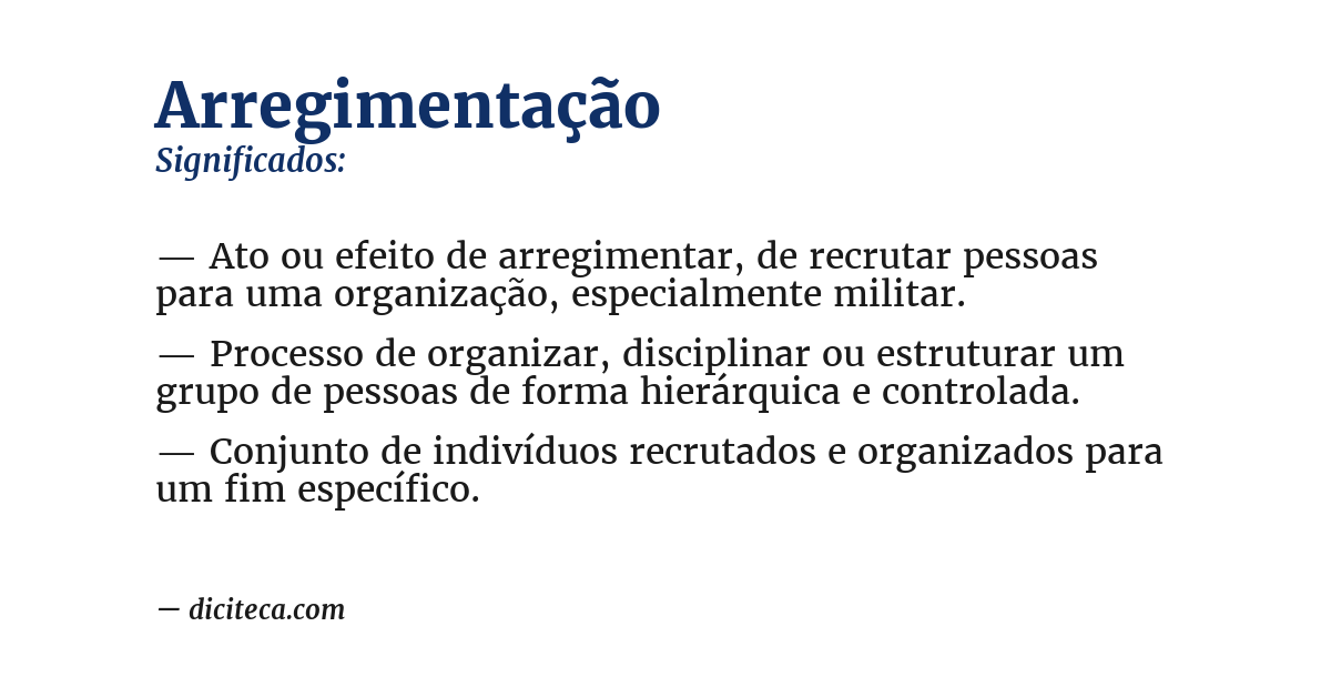 Significado de arregimentação