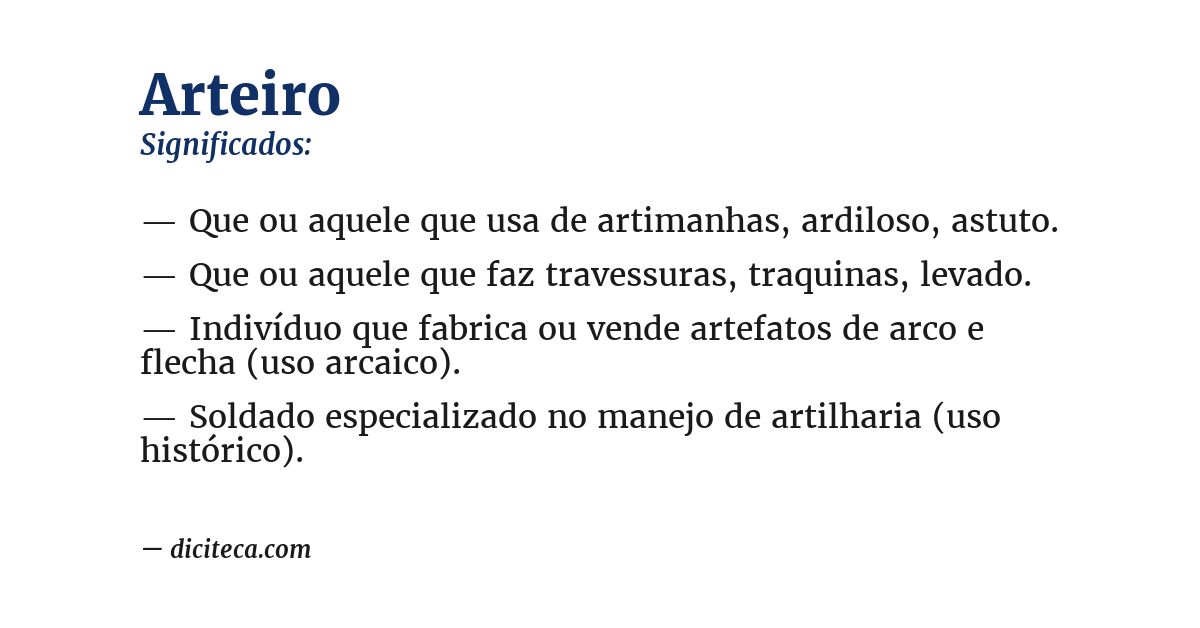Significado de arteiro