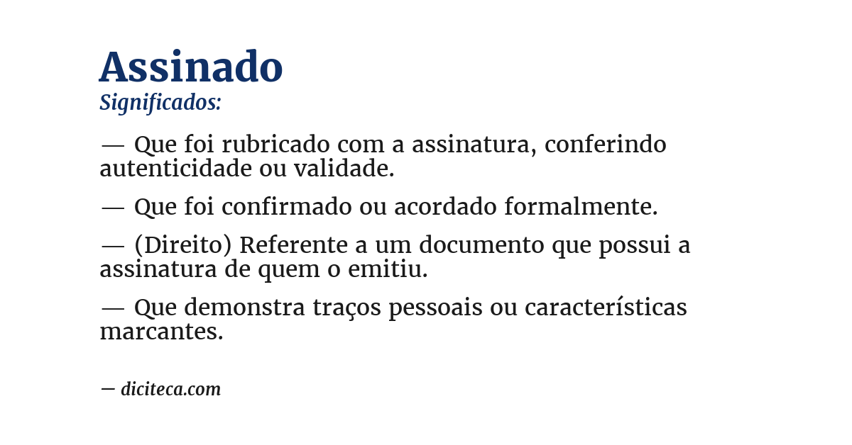 Significado de assinado