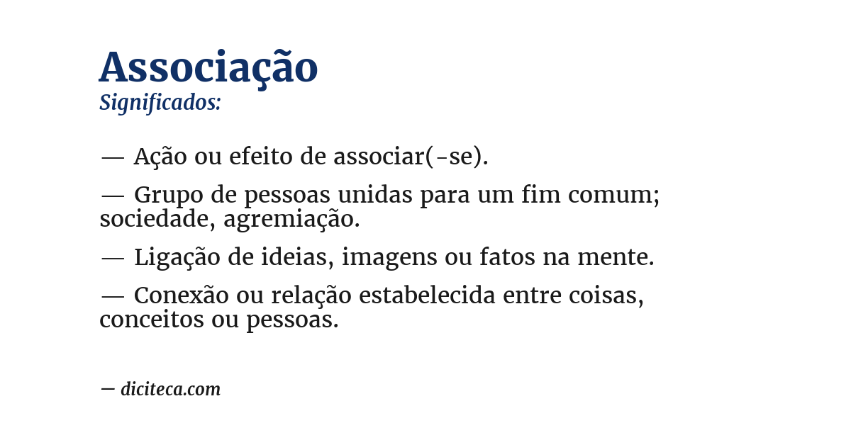 Significado de associação