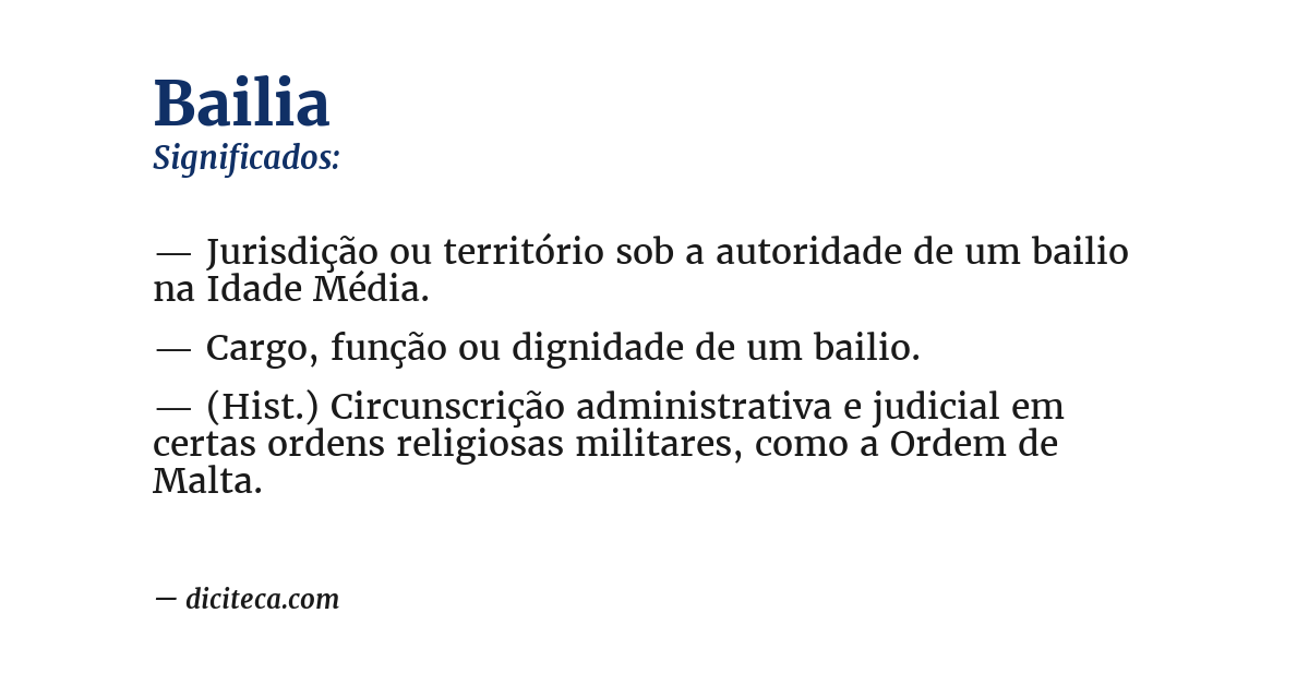 Significado de bailia