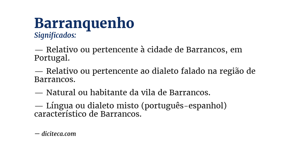 Significado de barranquenho