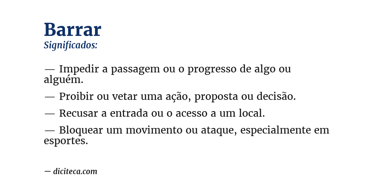 Significado de barrar