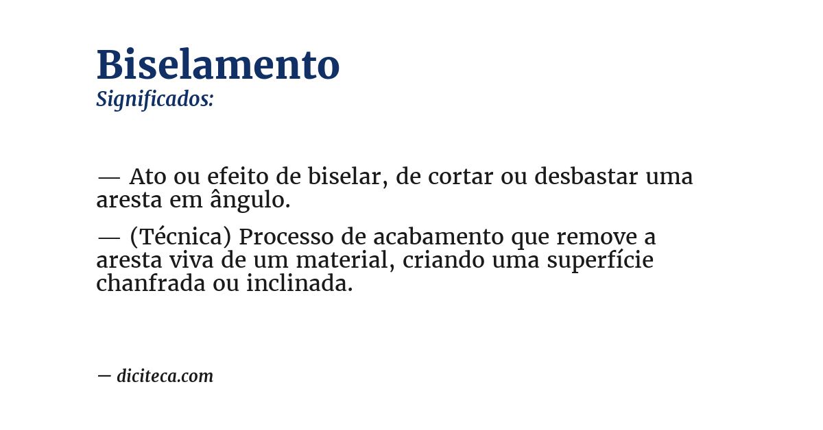 Significado de biselamento