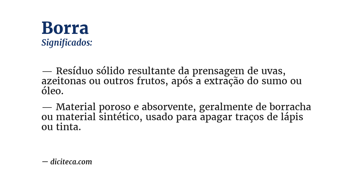 Significado de borra