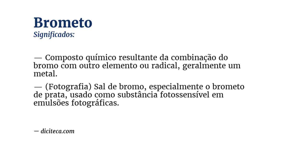 Significado de brometo