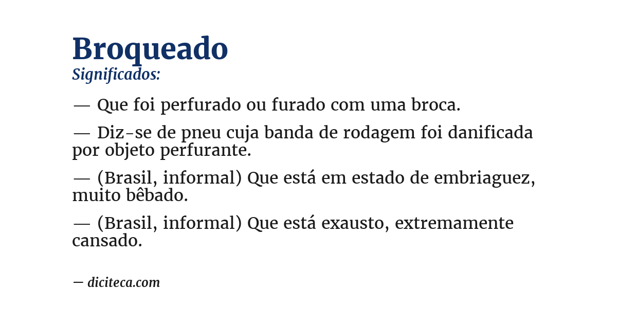 Significado de broqueado