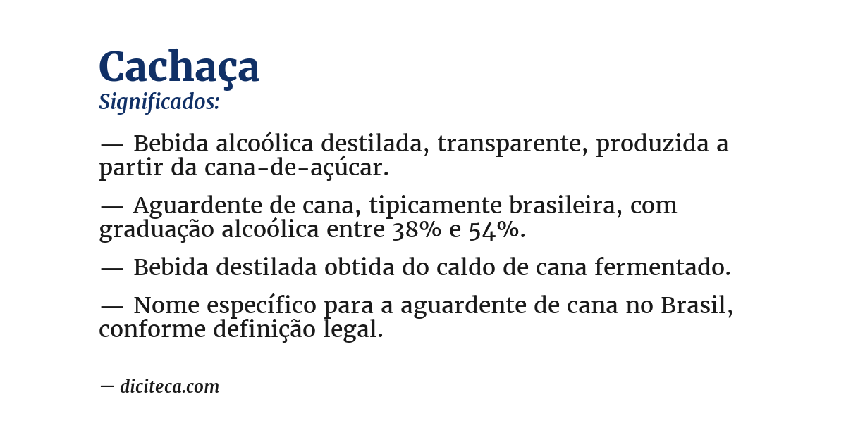 Significado de cachaça
