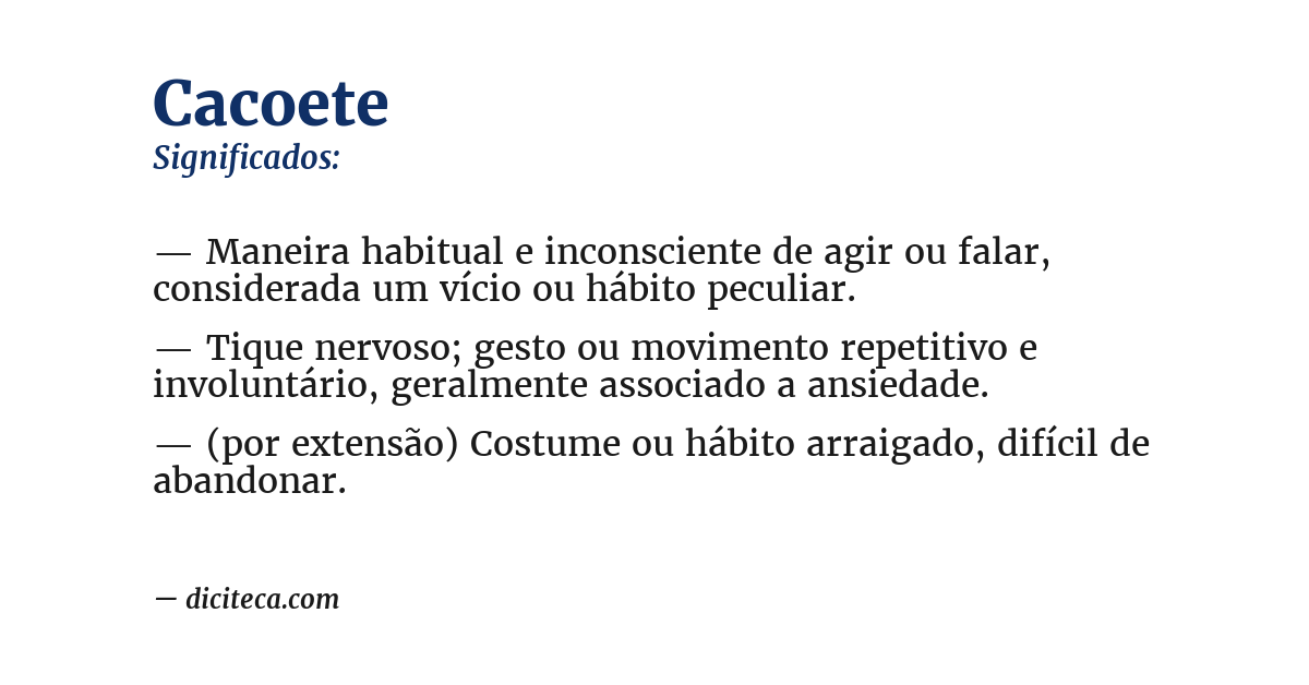 Significado de cacoete