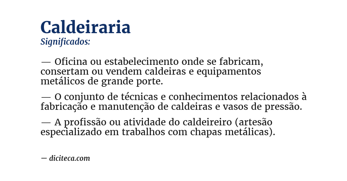 Significado de caldeiraria