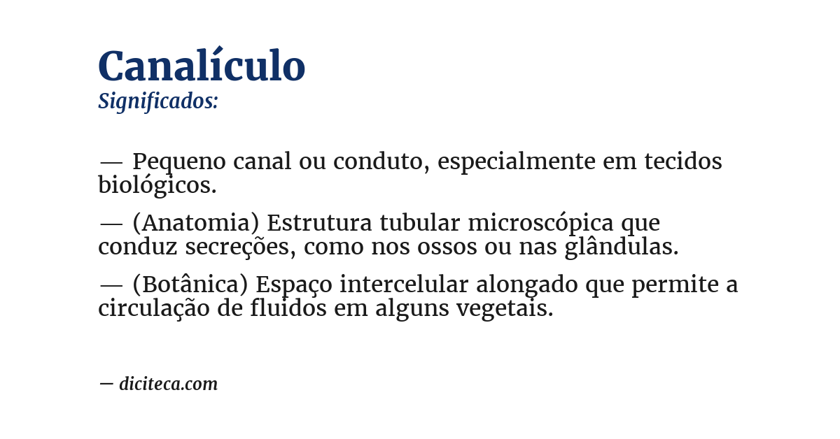 Significado de canalículo