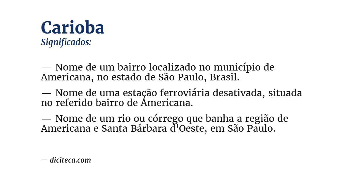 Significado de carioba