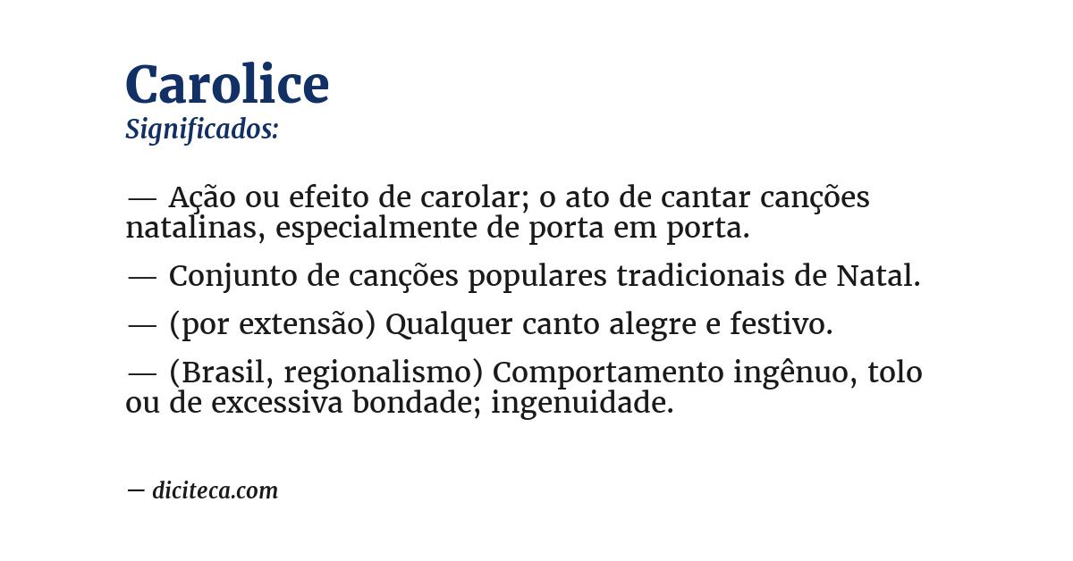 Significado de carolice