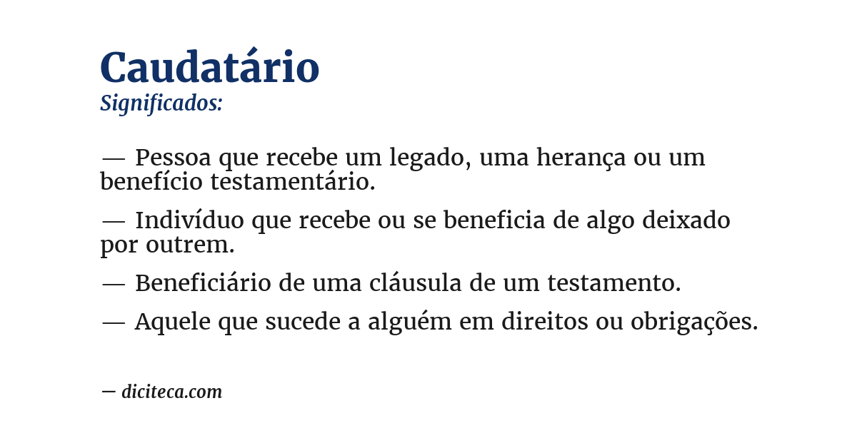 Significado de caudatário