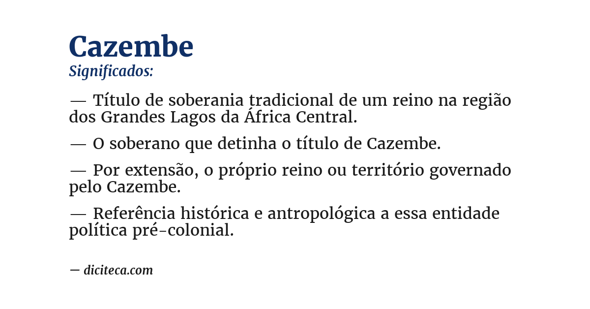 Significado de cazembe