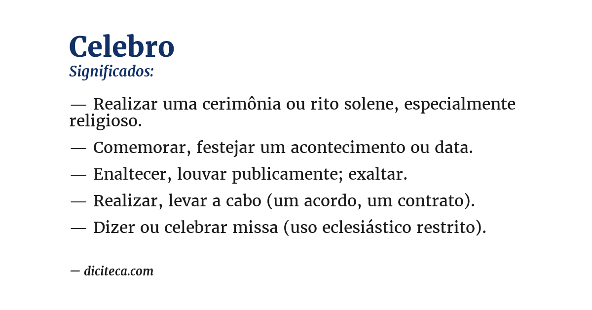 Significado de celebro