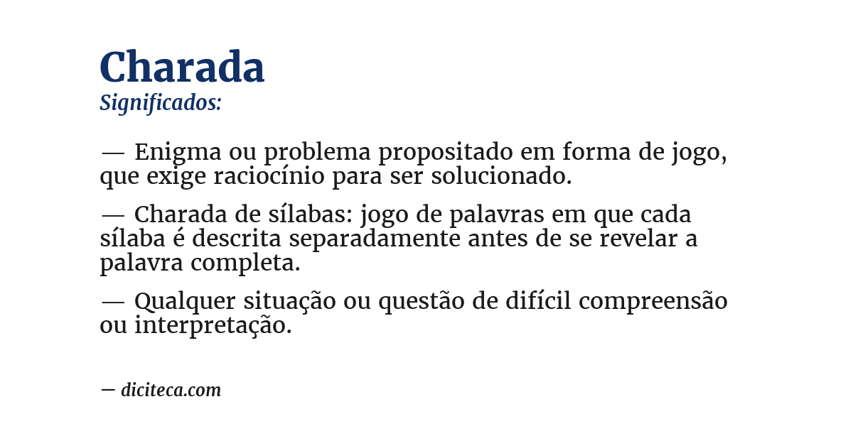 Significado de charada