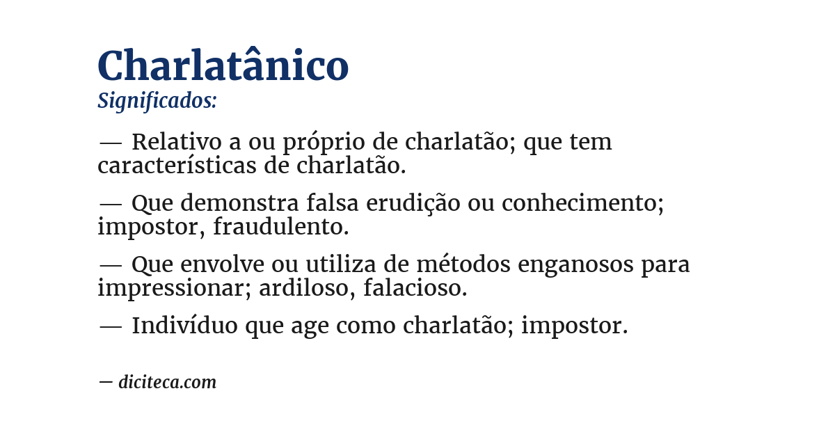 Significado de charlatânico