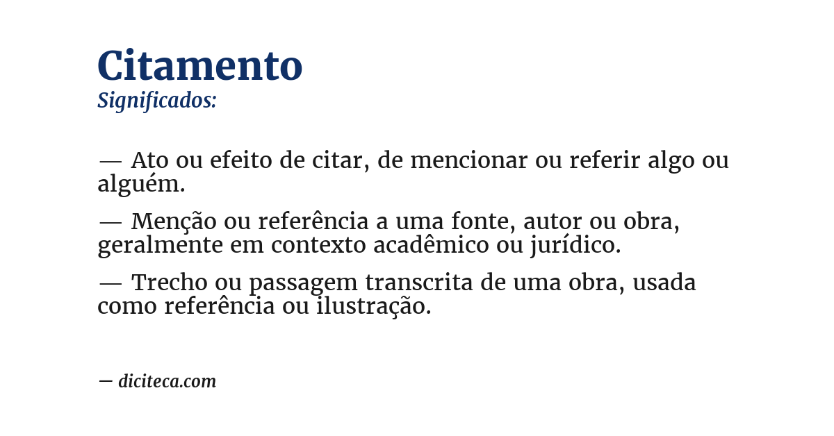 Significado de citamento
