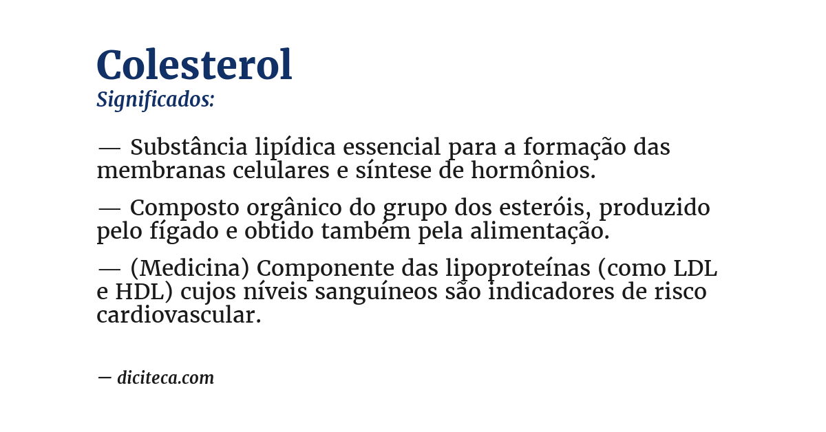 Significado de colesterol