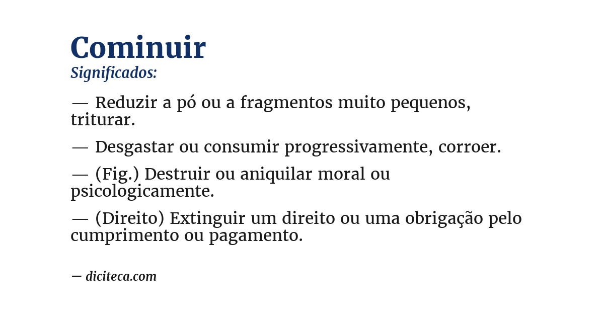 Significado de cominuir