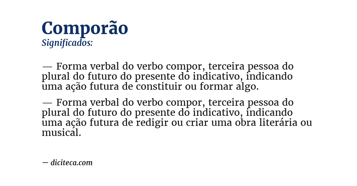 Significado de comporão