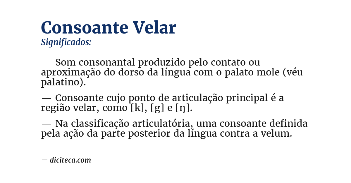 Significado de consoante velar