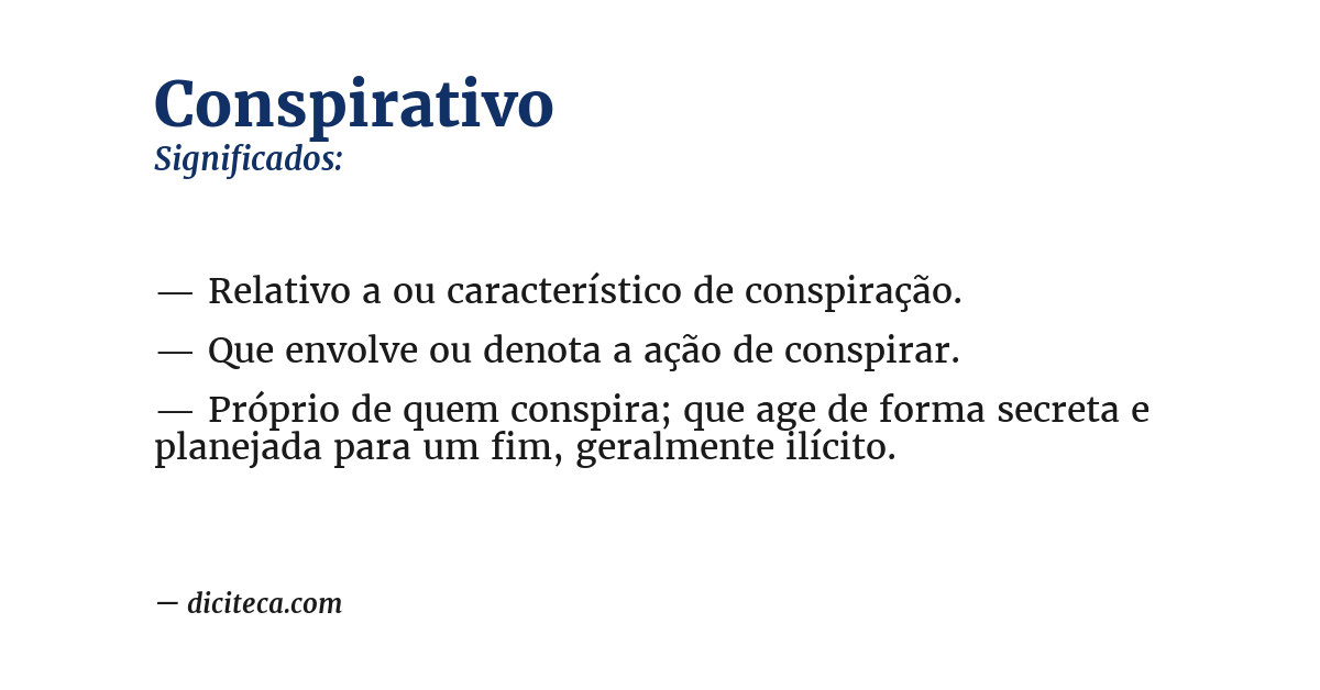Significado de conspirativo