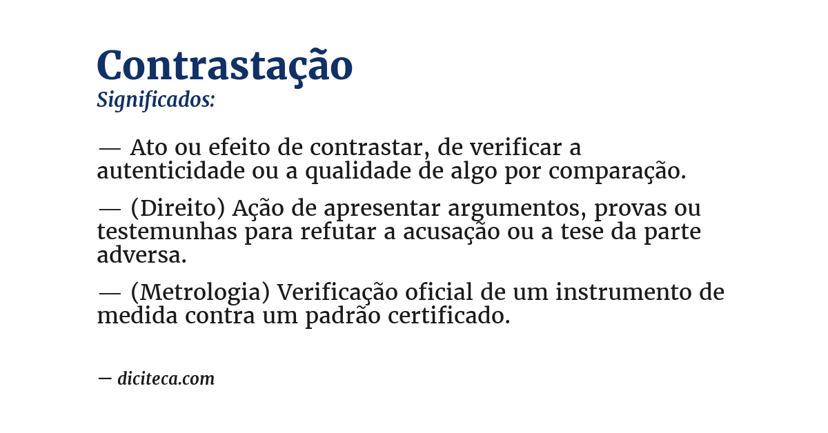 Significado de contrastação