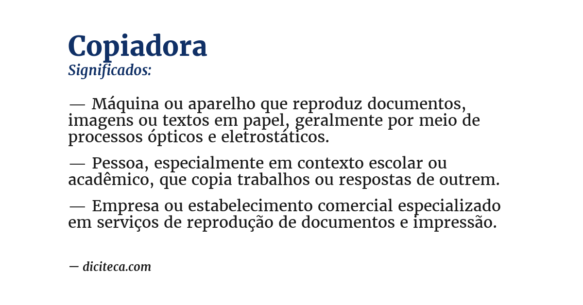 Significado de copiadora