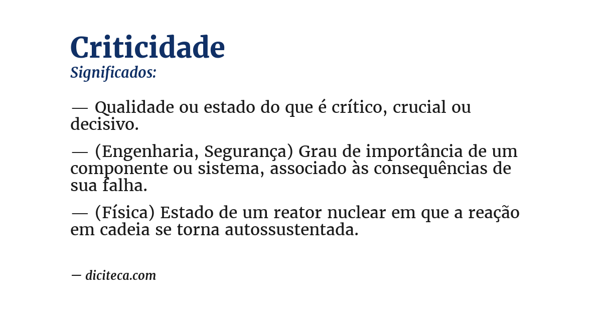 Significado de criticidade