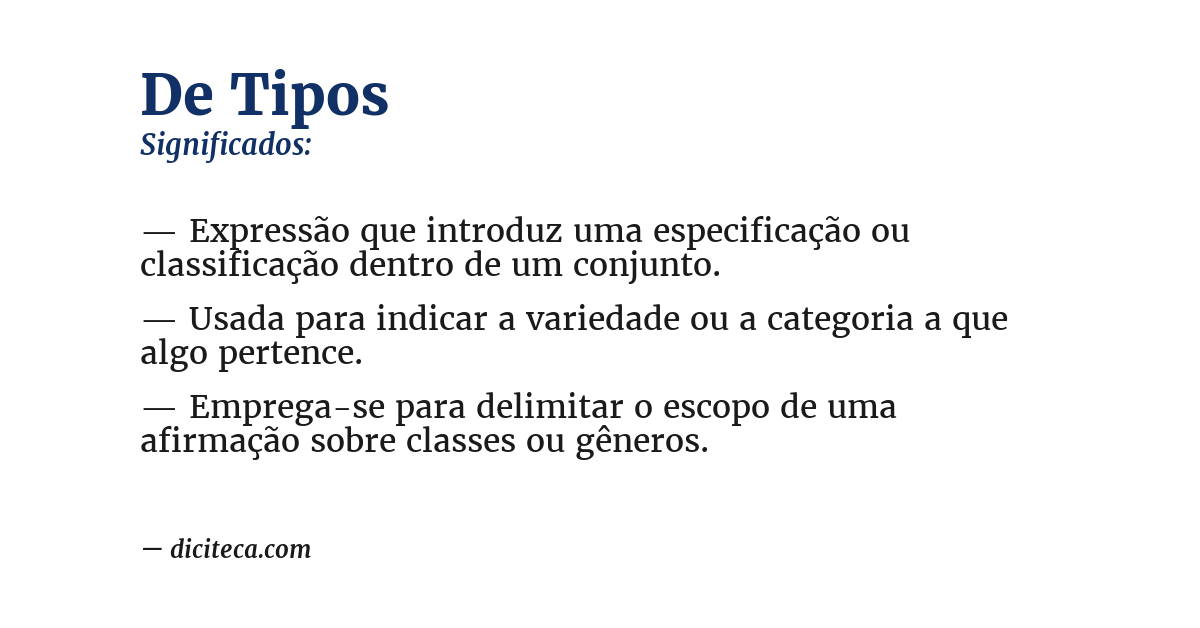 Significado de de tipos