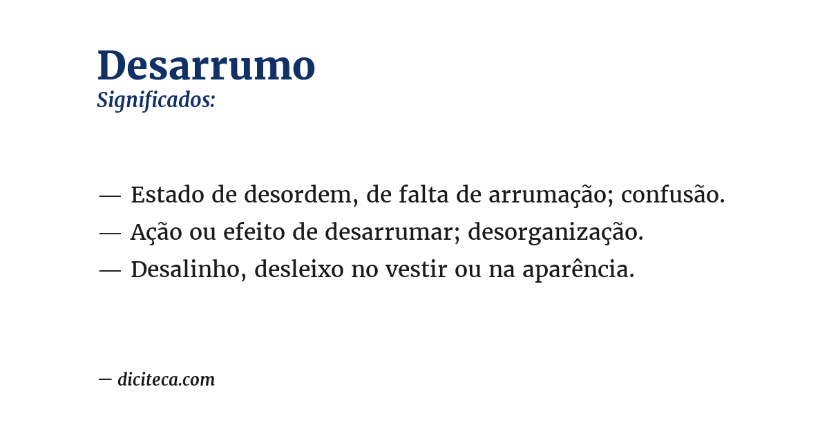 Significado de desarrumo
