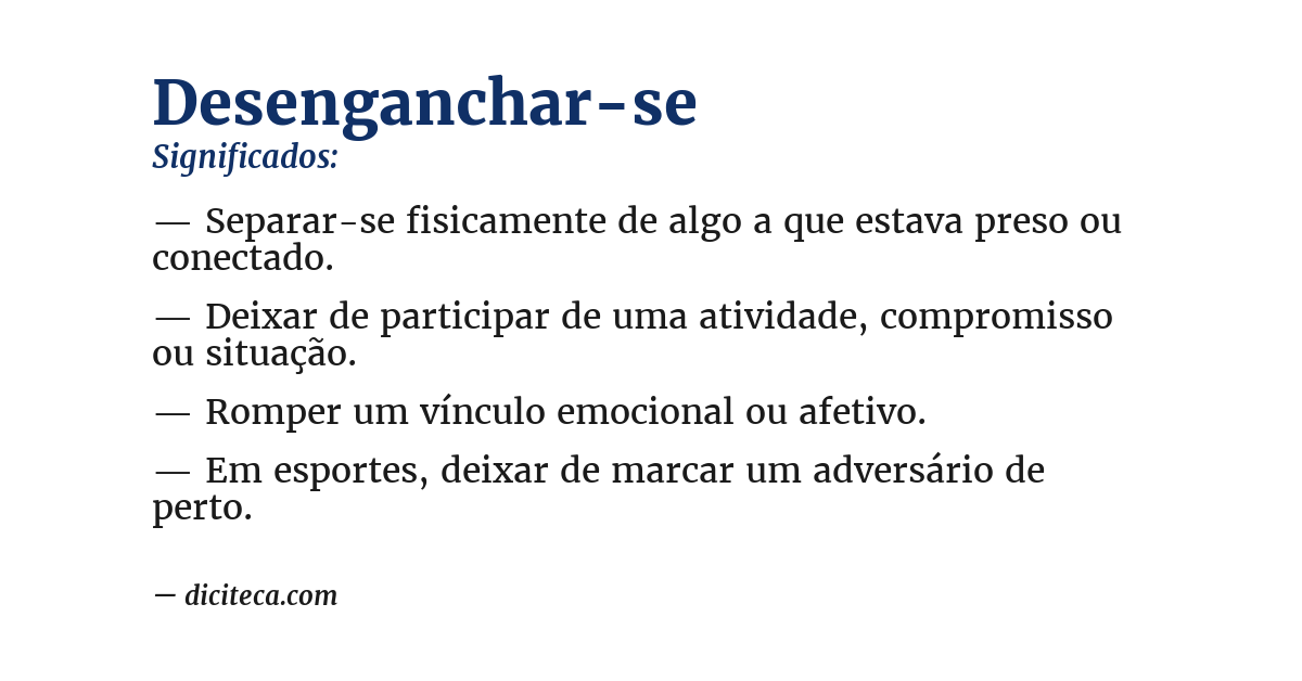 Significado de desenganchar-se