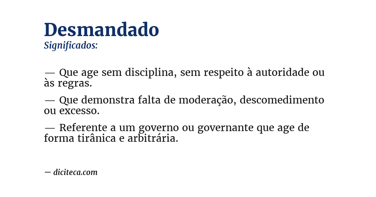 Significado de desmandado