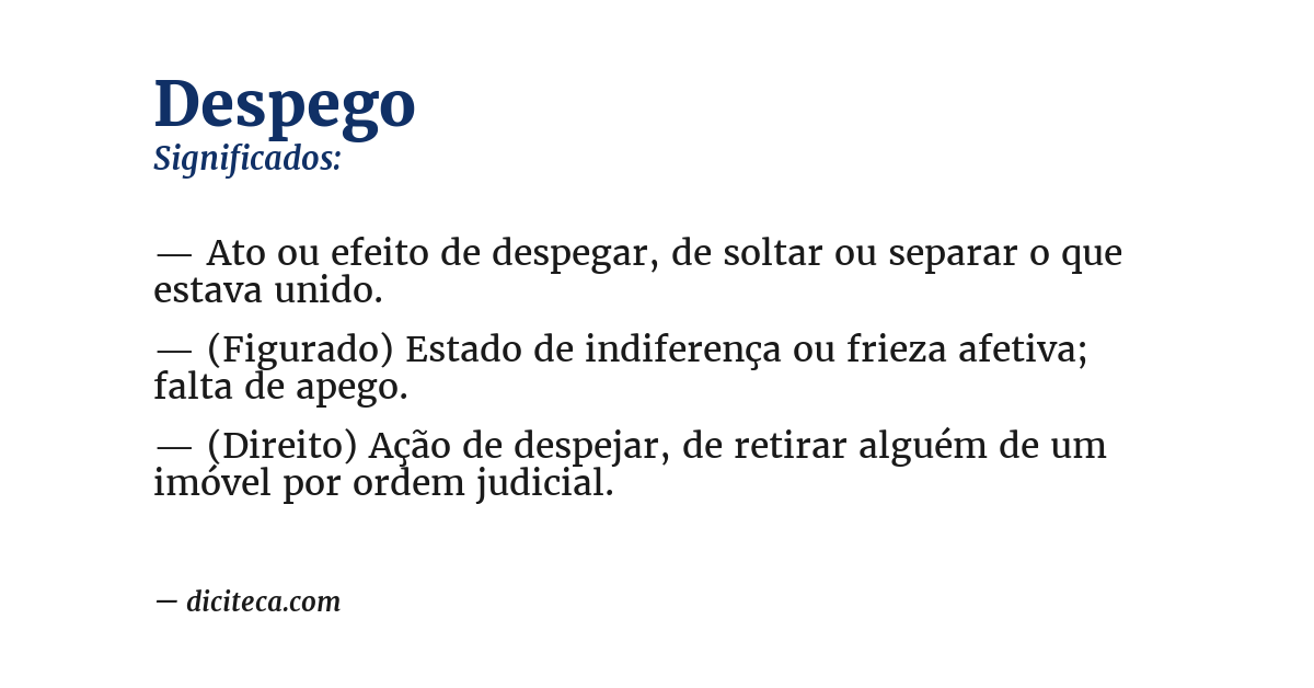 Significado de despego