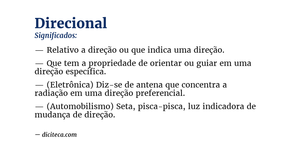 Significado de direcional