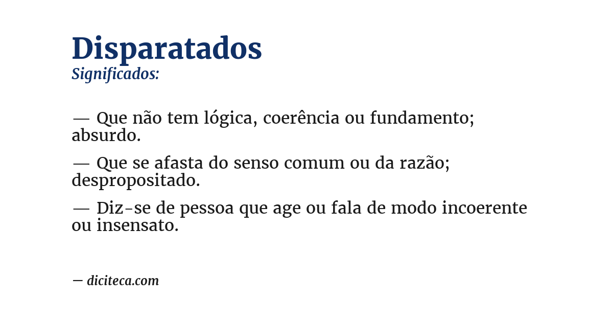 Significado de disparatados