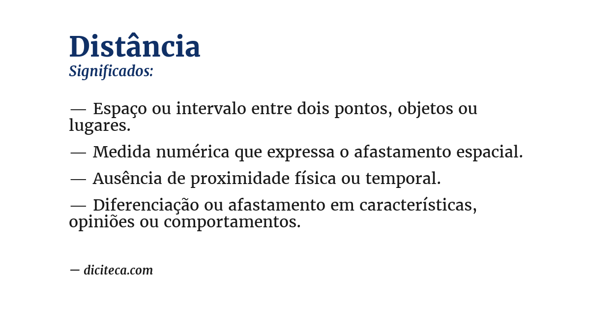 Significado de distância
