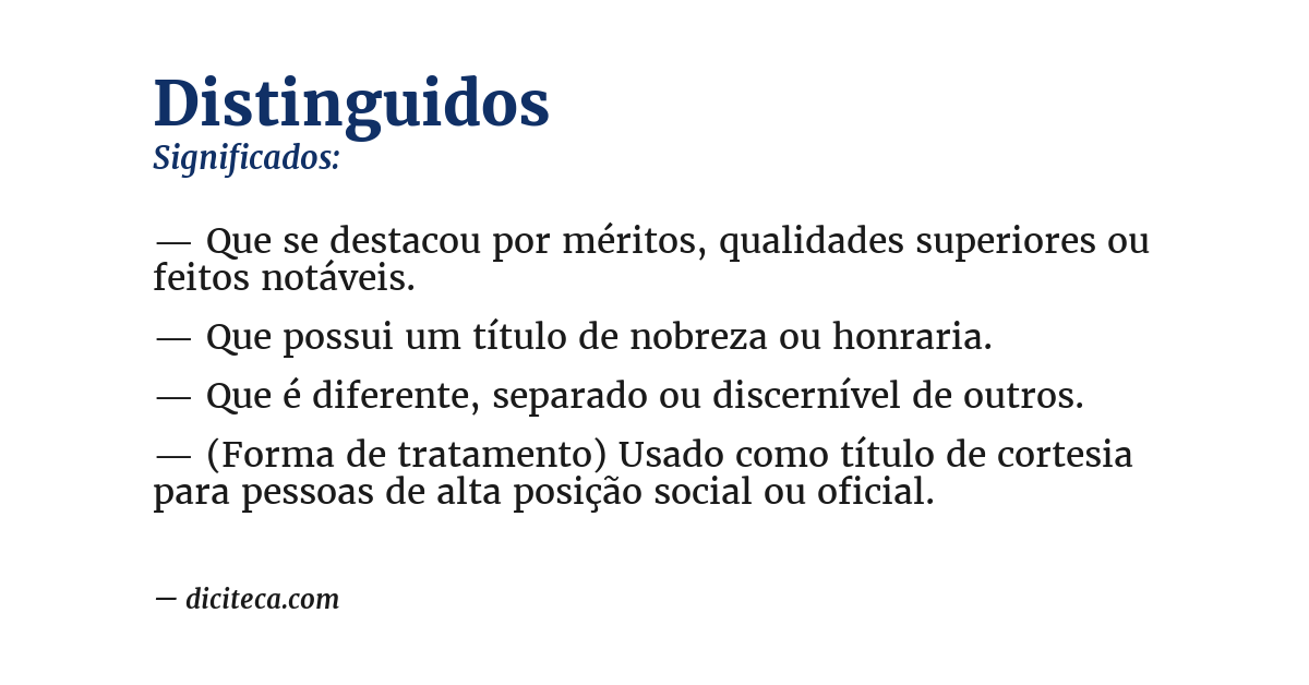 Significado de distinguidos
